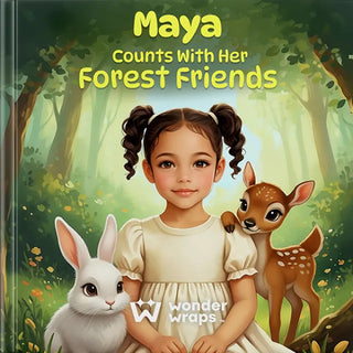 Mädchen zählt mit den Waldfreunden