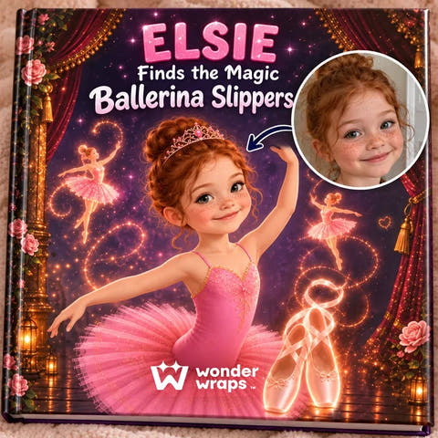 Mädchen findet die magischen Ballettschuhe — personalized story examples